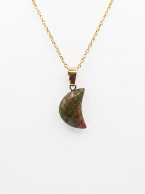 UNAKITE MOON NECKLACE
